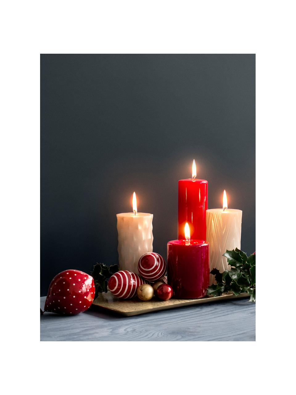 Weihnachtskugel-Set Dyo, 2-tlg., Pappe, laminiert, Rot, Weiss, Ø 10 cm