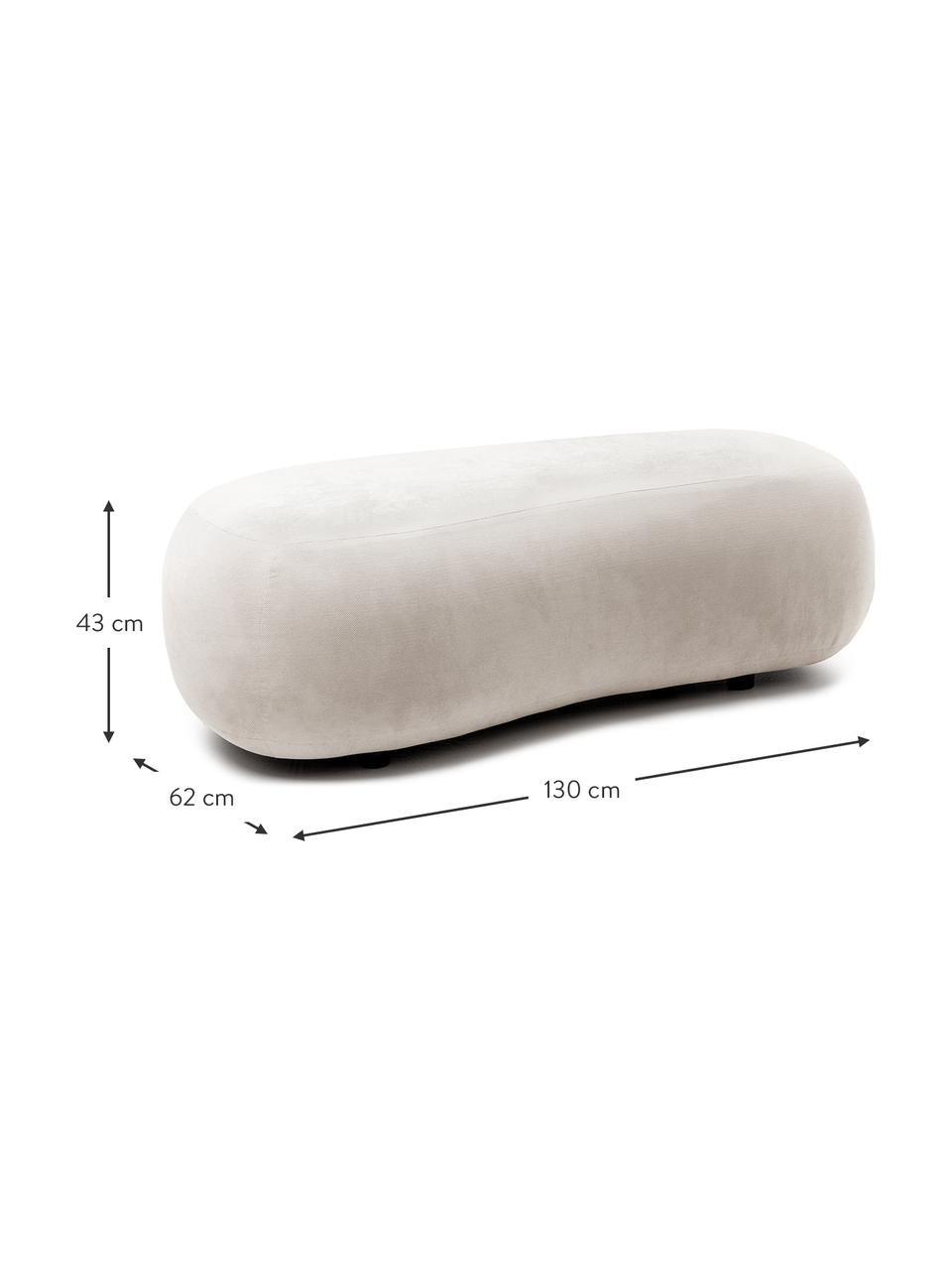 Podnožka ve tvaru ledviny Alba, Krémově bílá, Š 130 cm, V 62 cm