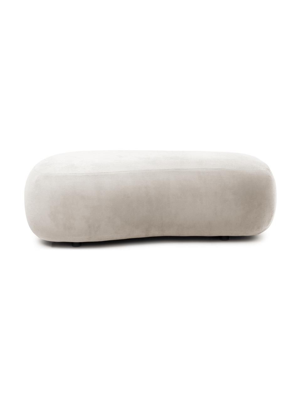 Nierenförmiger Hocker Alba, Bezug: 97% Polyester, 3% Nylon D, Gestell: Massives Fichtenholz, FSC, Füße: Kunststoff, Webstoff Cremeweiß, B 130 x T 62 cm