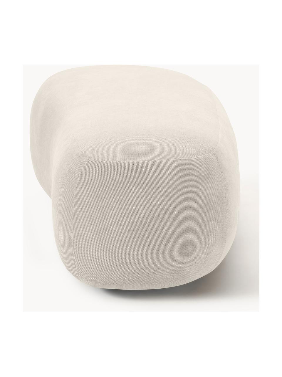 Puf reposapiés Alba, Tapizado: 97% poliéster, 3% nylon A, Estructura: madera de abeto maciza, m, Patas: plástico., Tejido blanco crema, An 130 x F 62 cm