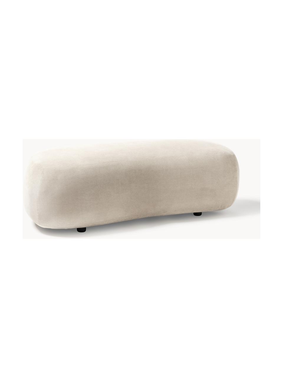 Pouf Alba, Rivestimento: 97% poliestere, 3% nylon , Struttura: legno di abete massiccio,, Piedini: plastica Questo prodotto , Tessuto bianco crema, Larg. 130 x Prof. 62 cm