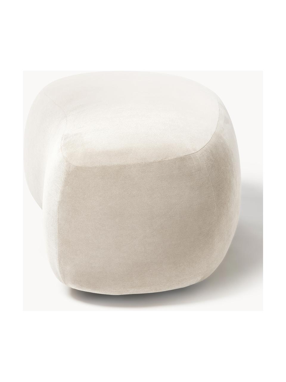 Pouf Alba, Tissu blanc crème, larg. 130 x prof. 62 cm