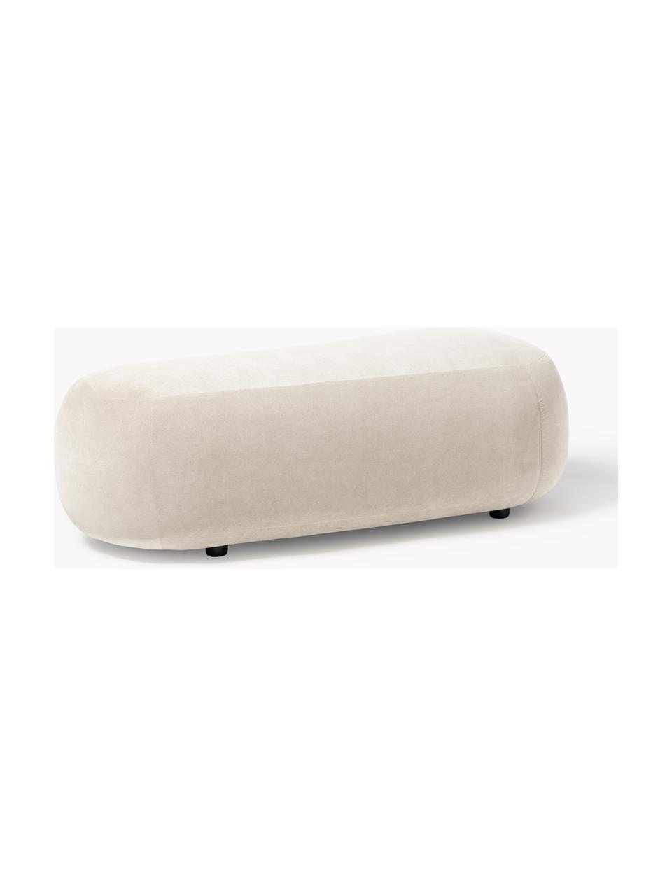 Pouf Alba, Rivestimento: 97% poliestere, 3% nylon , Struttura: legno di abete massiccio,, Piedini: plastica Questo prodotto , Tessuto bianco crema, Larg. 130 x Prof. 62 cm