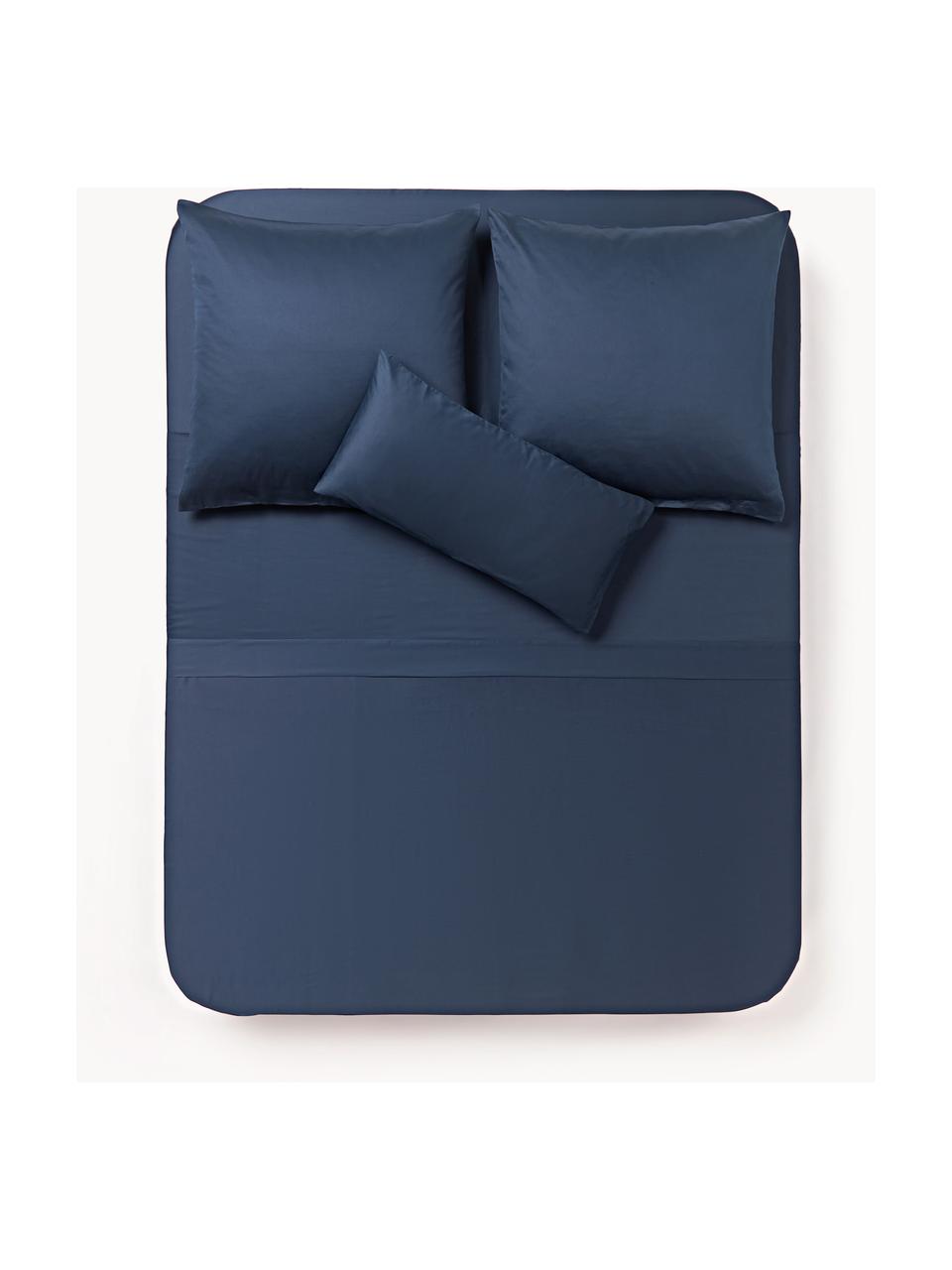 Baumwollsatin-Betttuch Comfort, Webart: Satin Fadendichte 300 TC,, Dunkelblau, B 240 x L 280 cm