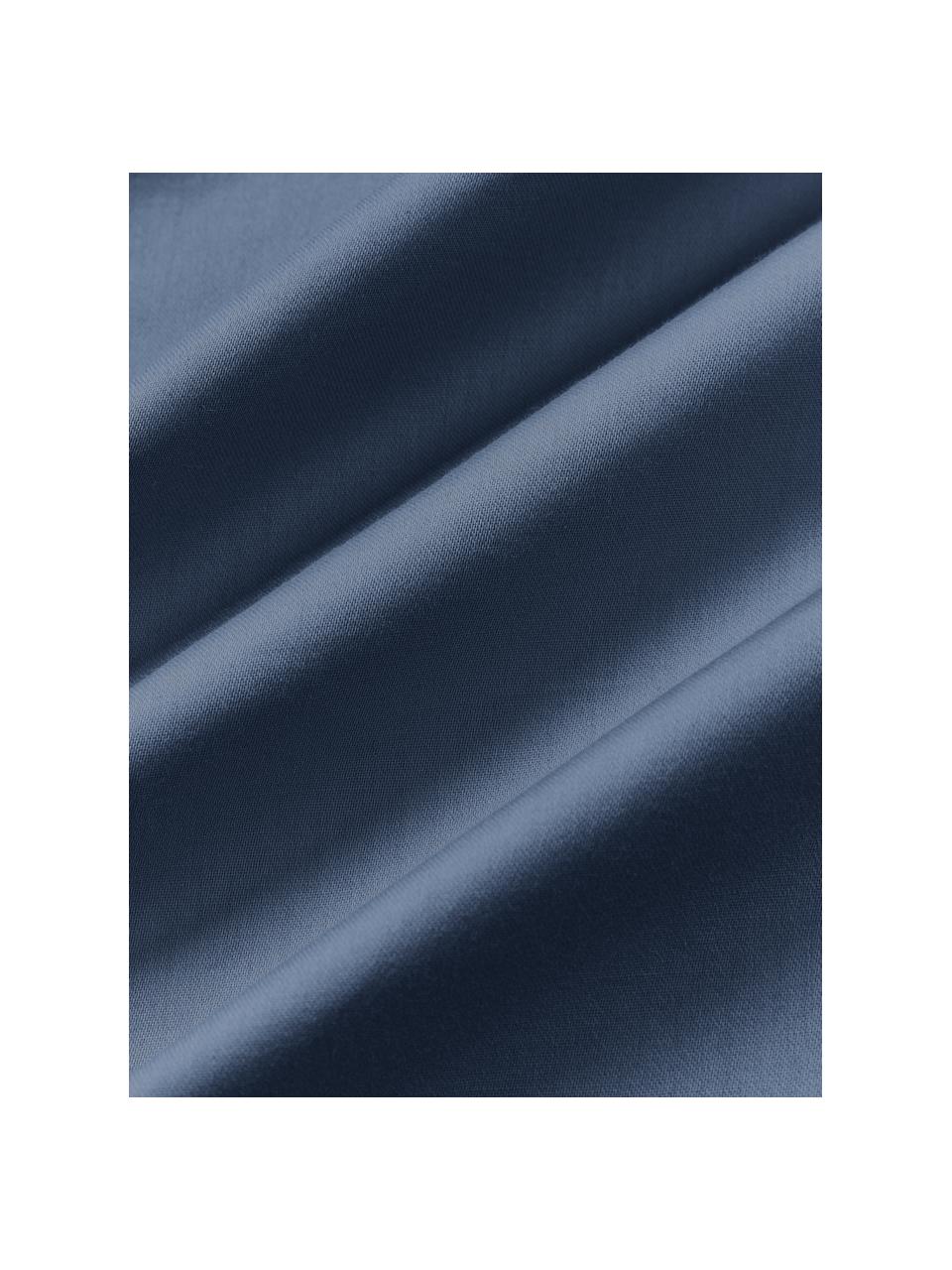 Prostěradlo z bavlněného saténu Comfort, Tmavě modrá, Š 240 cm, D 280 cm