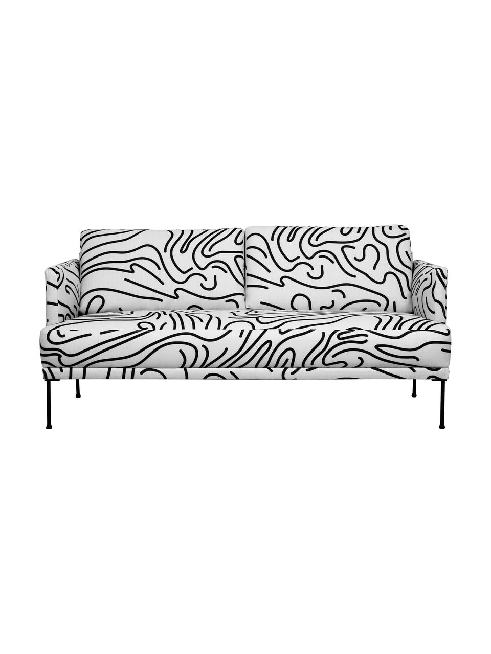 Gemustertes Sofa Fluente (2-Sitzer), Bezug: 100% Polyester Der hochwe, Gestell: Massives Kiefernholz, Webstoff Weiss, B 166 x T 85 cm