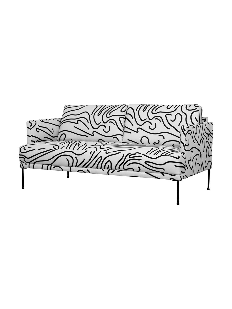 Gemustertes Sofa Fluente (2-Sitzer), Bezug: 100% Polyester Der hochwe, Gestell: Massives Kiefernholz, Webstoff Weiss, B 166 x T 85 cm