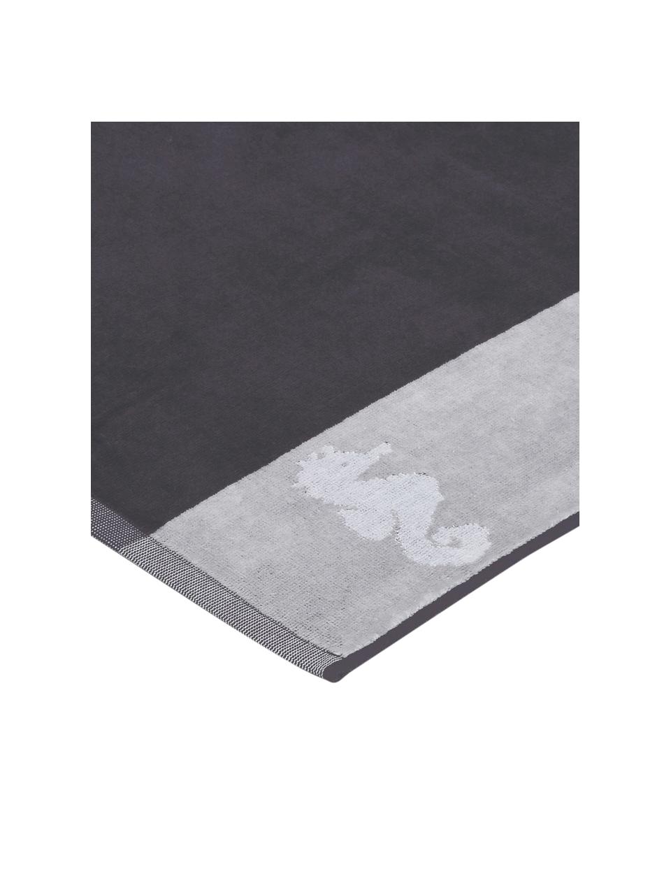 Strandtuch Reserved mit großem Schriftzug, Vorderseite: 100% Velour (Baumwolle), Rückseite: Frottee (Baumwolle) Mitte, Anthrazit, B 100 x L 180 cm