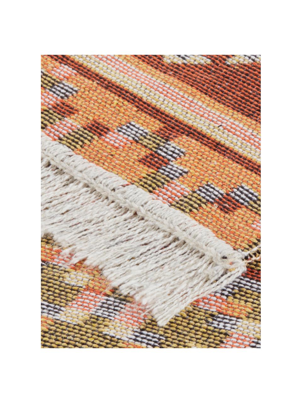 Kelim vloerkleed Kaveri in ethnostijl van katoen, 100% katoen, Beige, multicolour, B 160 x L 220 cm (maat M)