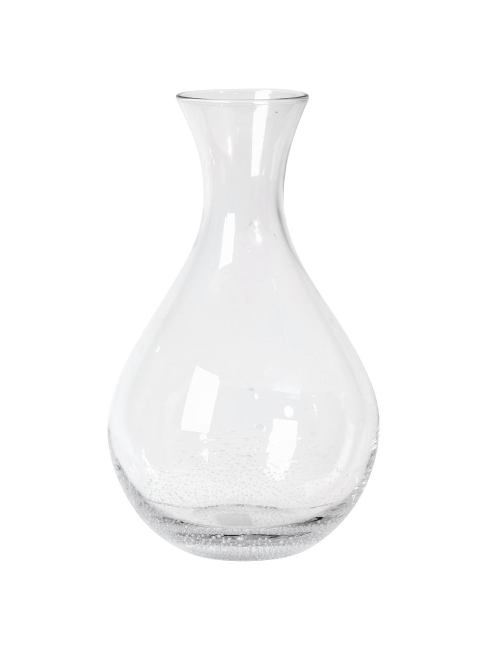Ručně foukaná karafa se vzduchovými bublinami Bubble, 800 ml, Foukané sklo, Transparentní se vzduchovými bublinami, V 26 cm, 800 ml