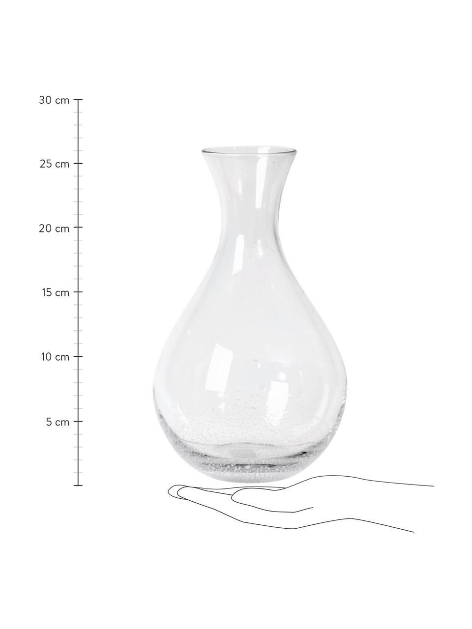 Mondgeblazen karaf Bubble met luchtbellen, 800 ml, Mondgeblazen glas, Transparant met luchtinsluitsels, H 26 cm, 800 ml