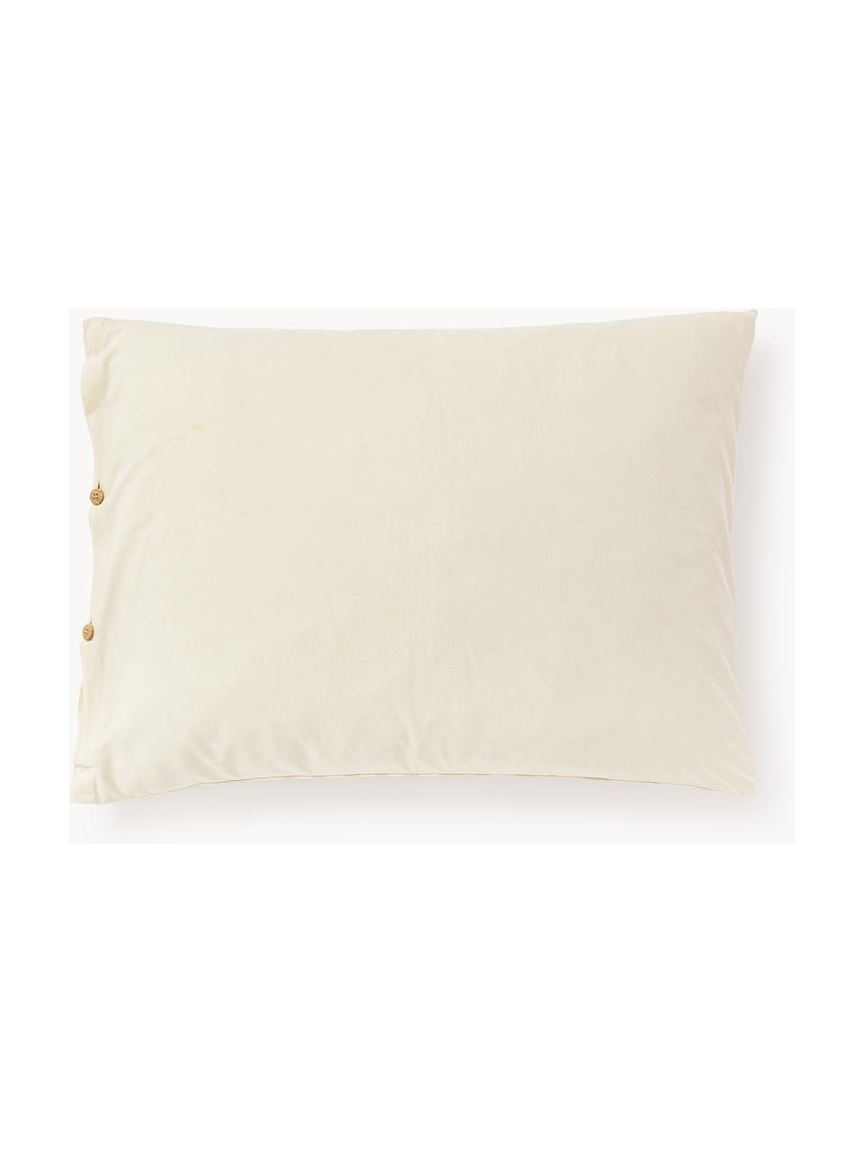 Taie d'oreiller en coton Chase, Blanc cassé, larg. 50 x long. 70 cm