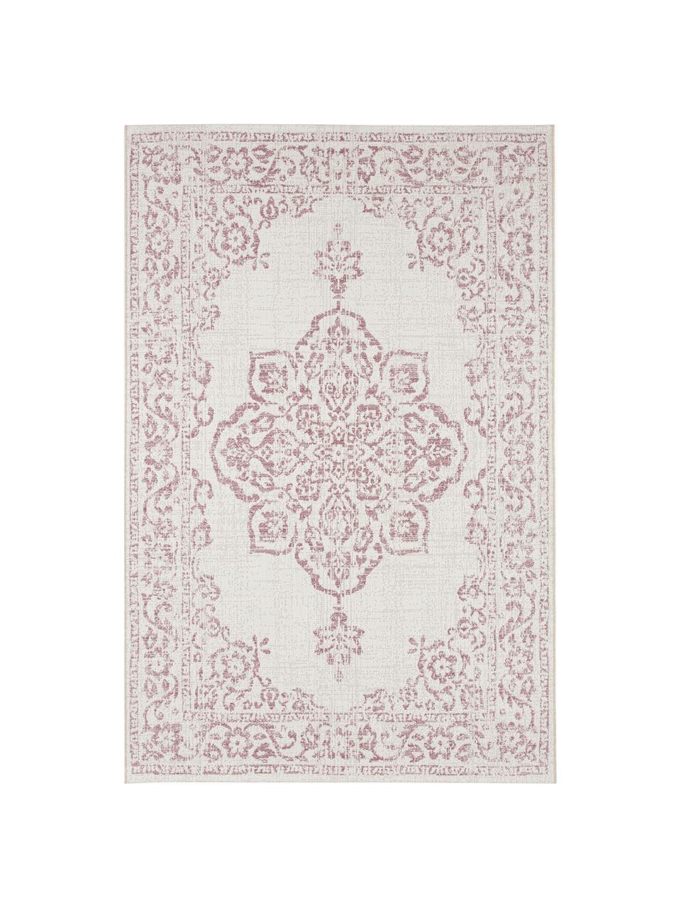 In- & Outdoor-Teppich Tilos im Vintage Style, 100% Polypropylen, Creme, Rosa, B 120 x L 170 cm (Größe S)