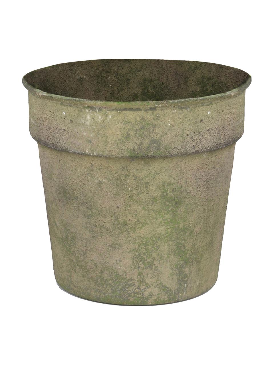 Kleine plantenpot Antique, Gecoat staal, Groen, beige, Ø 13 x H 11 cm