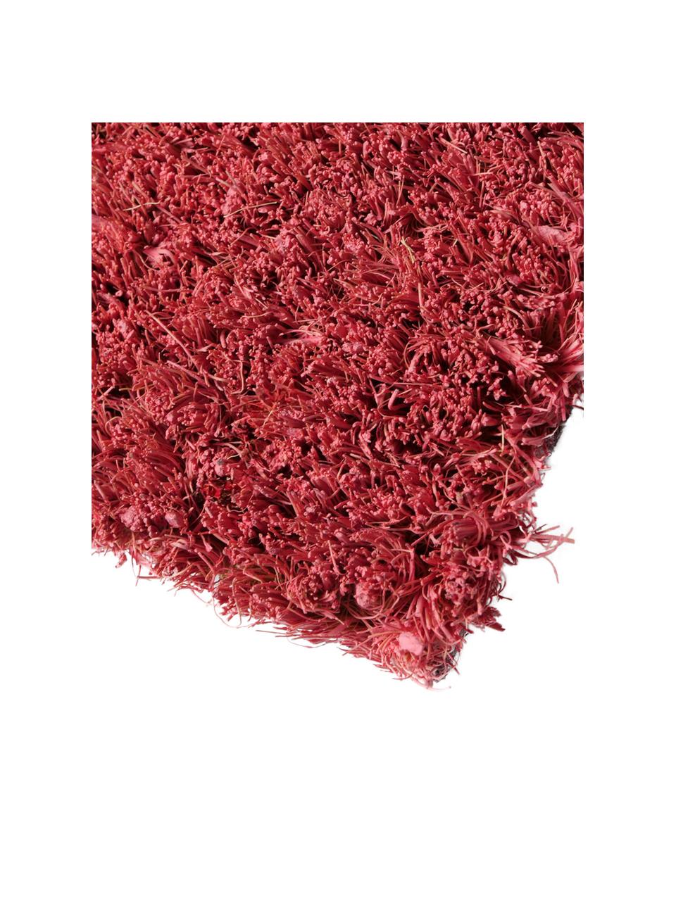 Felpudo Love, Parte superior: fibras de coco, Reverso: plástico (PVC), Rojo, blanco, An 40 x L 60 cm