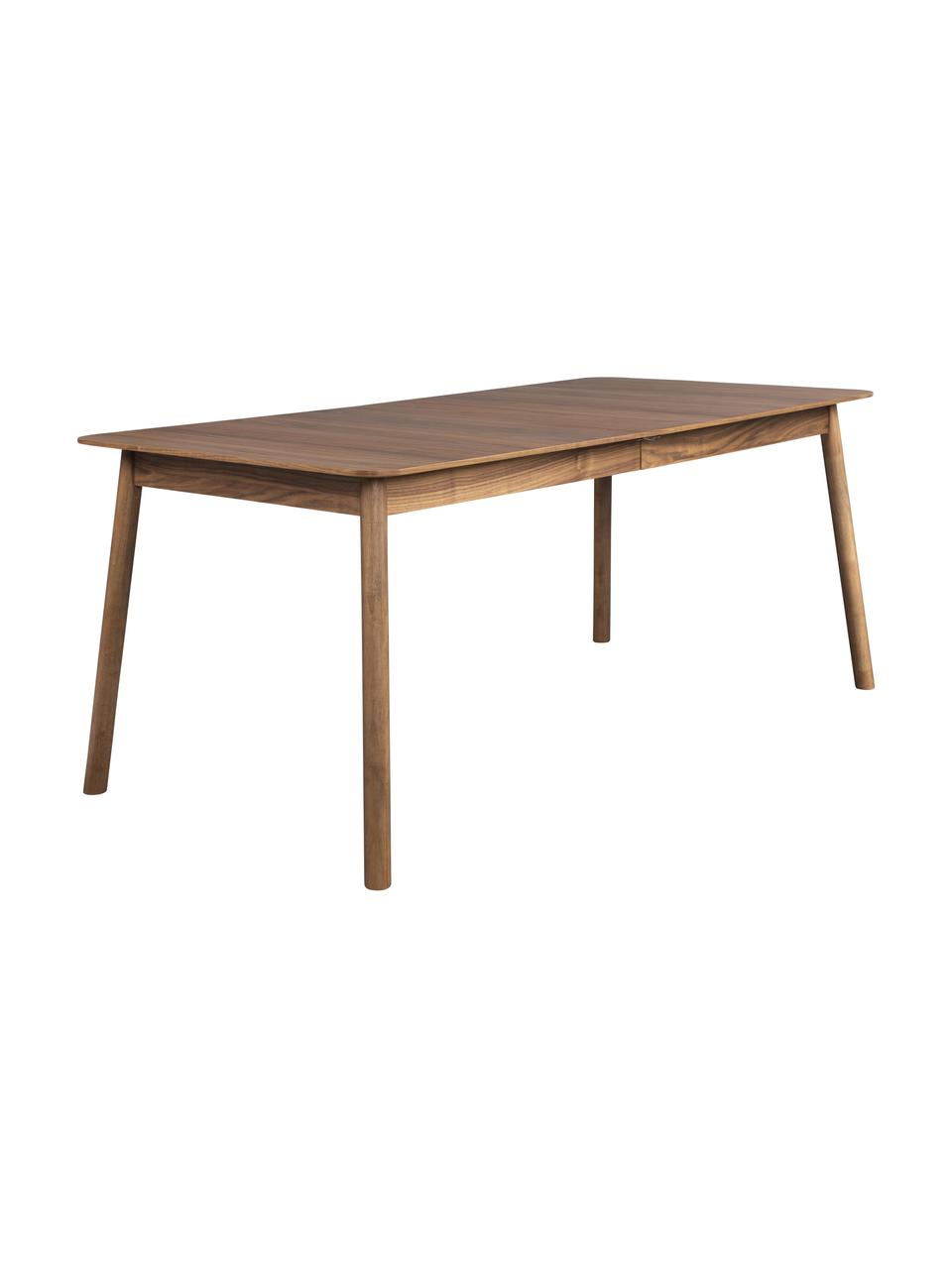 Tavolo allungabile in legno di noce Glimps, Gambe: legno di noce massiccio, Legno di noce, Larg. 180 a 240 x Prof. 90 cm