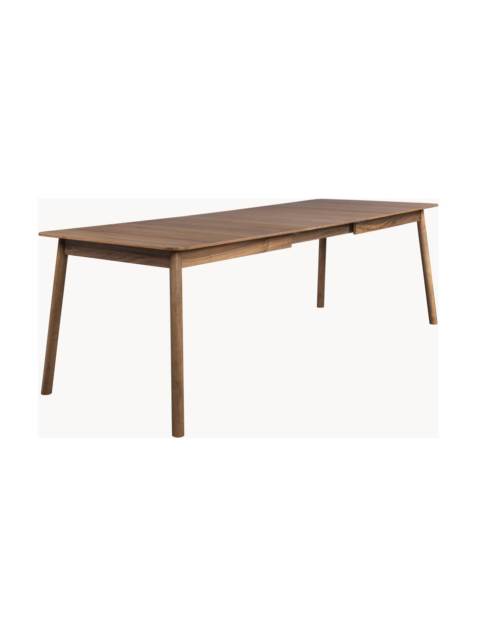 Mesa de comedor extensible de madera de nogal Glimps, 180- 240 x 90 cm, Patas: madera de nogal maciza, Tablero: fibras de densidad media , Madera de nogal, An 180/240 x F 90 cm