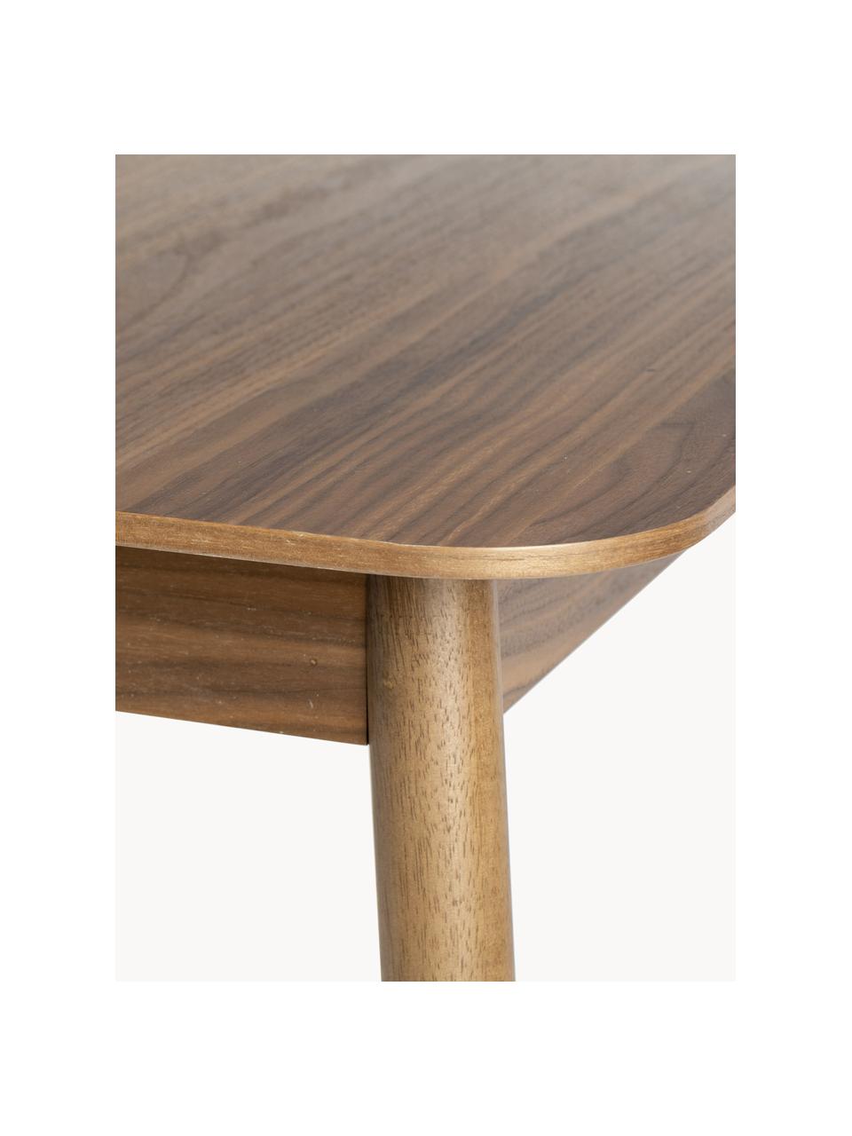 Tavolo allungabile in legno di noce Glimps, 180 - 240 x 90 cm, Gambe: legno di noce massiccio, Legno di noce, Larg. 180/240 x Prof. 90 cm