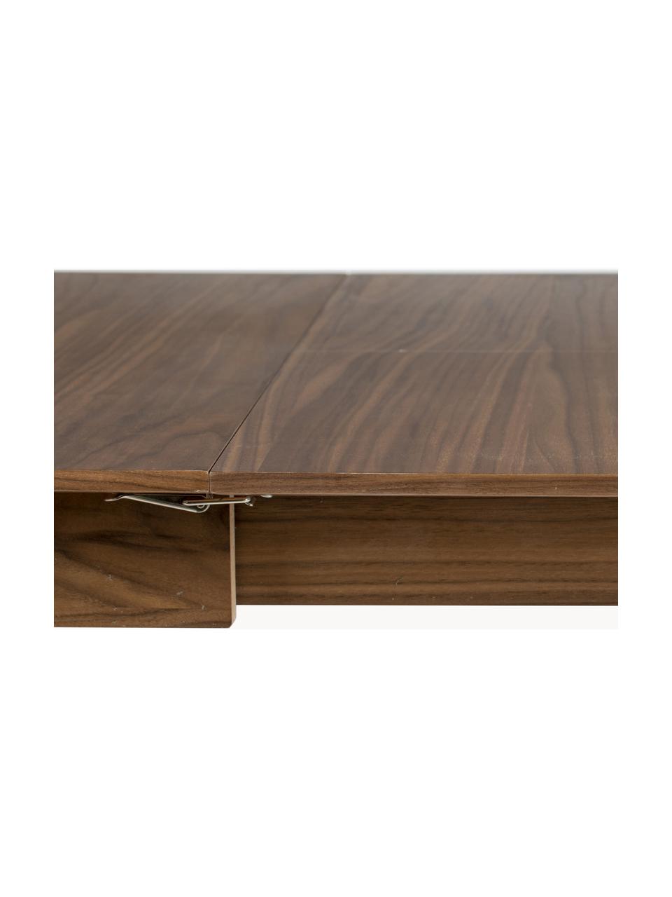 Mesa de comedor extensible de madera de nogal Glimps, 180- 240 x 90 cm, Patas: madera de nogal maciza, Tablero: fibras de densidad media , Madera de nogal, An 180/240 x F 90 cm