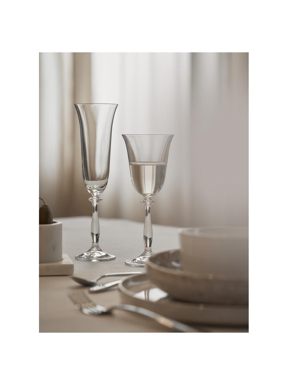 Sklenice na šampaňské, Lacey, 4 ks, Křišťálové sklo, Transparentní, Ø 8 cm, V 20 cm, 190 ml