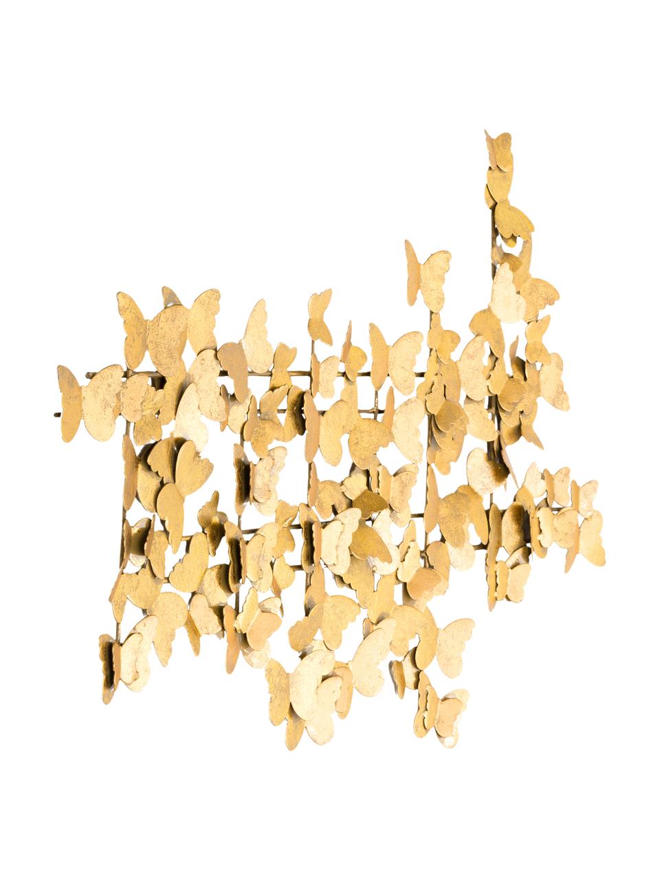 Decorazione da parete in metallo effetto antico Butterfly, Metallo, Dorato, Larg. 104 x Alt. 62 cm