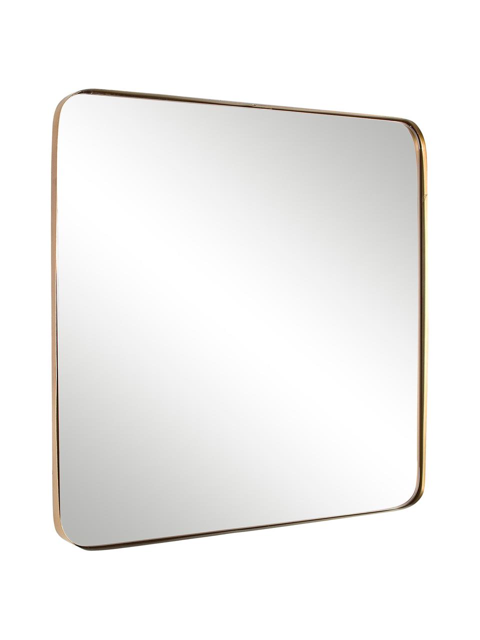 Specchio da parete con cornice in metallo Adhira, Cornice: metallo rivestito, Superficie dello specchio: lastra di vetro, Ottonato, Larg. 60 x Alt. 60 cm