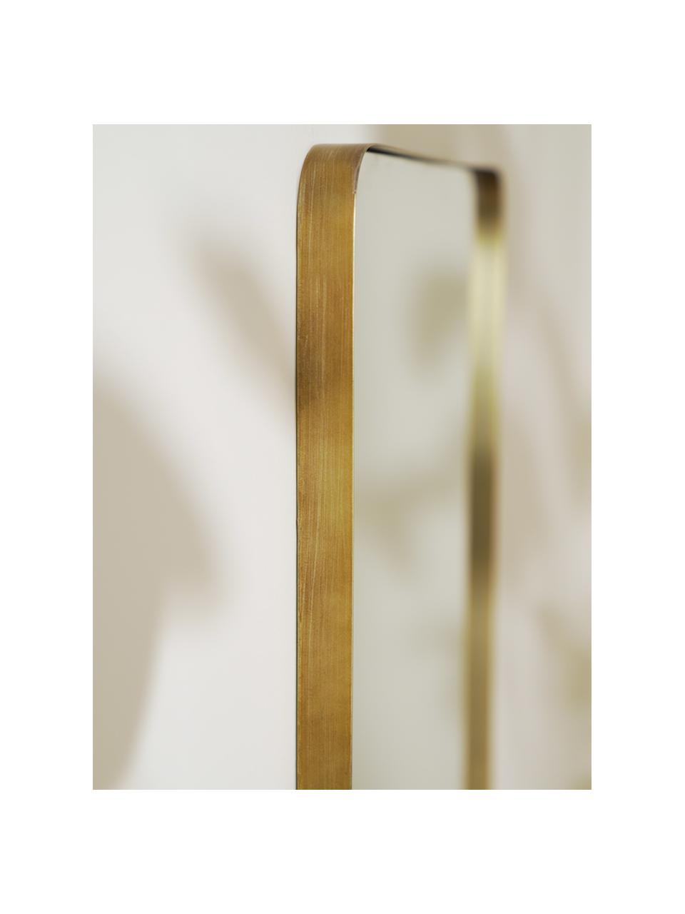 Lustro ścienne z metalową ramą Adhira, Odcienie mosiądzu, S 60 x W 60 cm