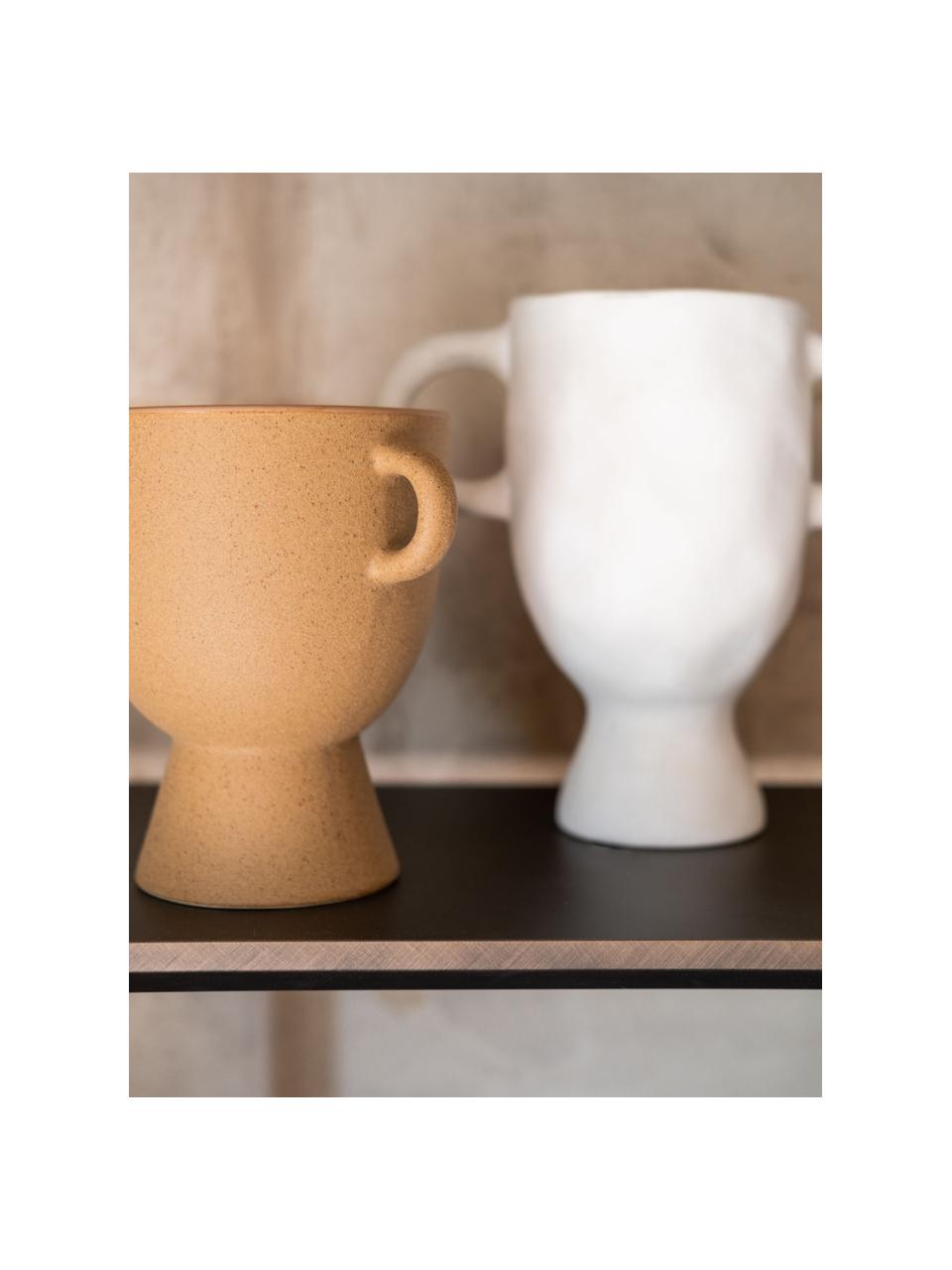 Designová váza z kameniny Beata, Kamenina, Světle hnědá, Š 20 cm, V 18 cm