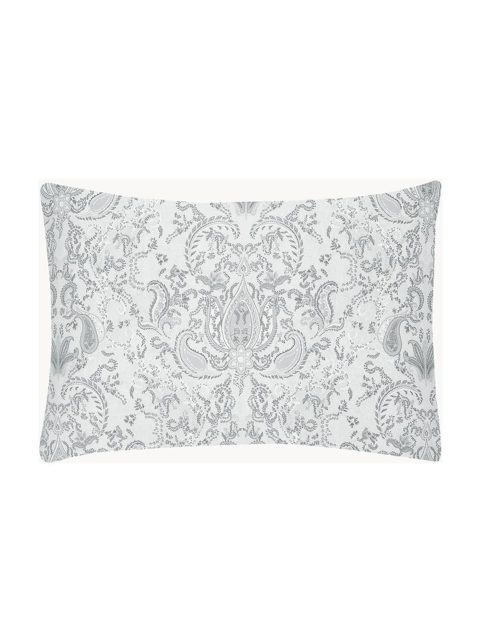 Funda de almohada de satén Grantham, Gris claro estampado, An 50 x L 70 cm