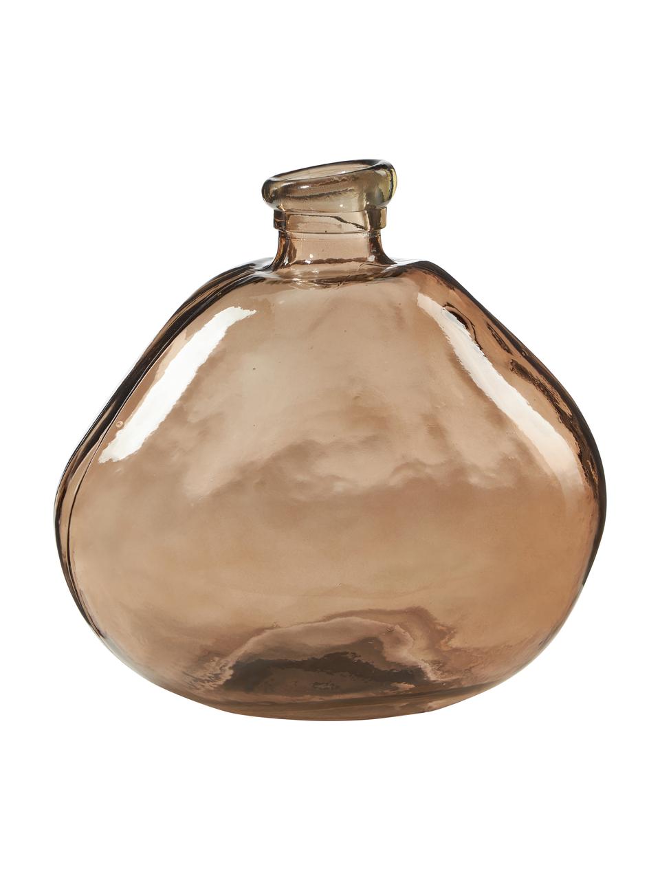 Vaso bottiglia Dina, Vetro riciclato, certificato GRS, Marrone, Ø 33 x Alt. 33 cm