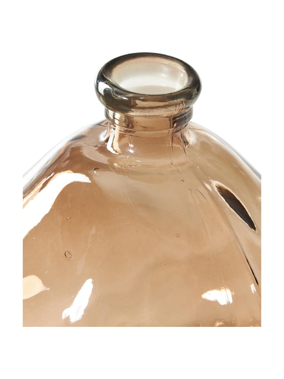 Vaso bottiglia marrone Dina, Vetro riciclato, certificato GRS, Marrone, Ø 33 x Alt. 33 cm