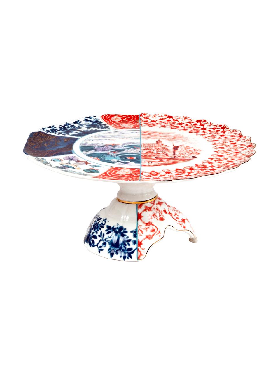 Présentoir à gâteau fait main Hybrid, Porcelaine Fine Bone China, Multicolore, Ø 33 x haut. 14 cm