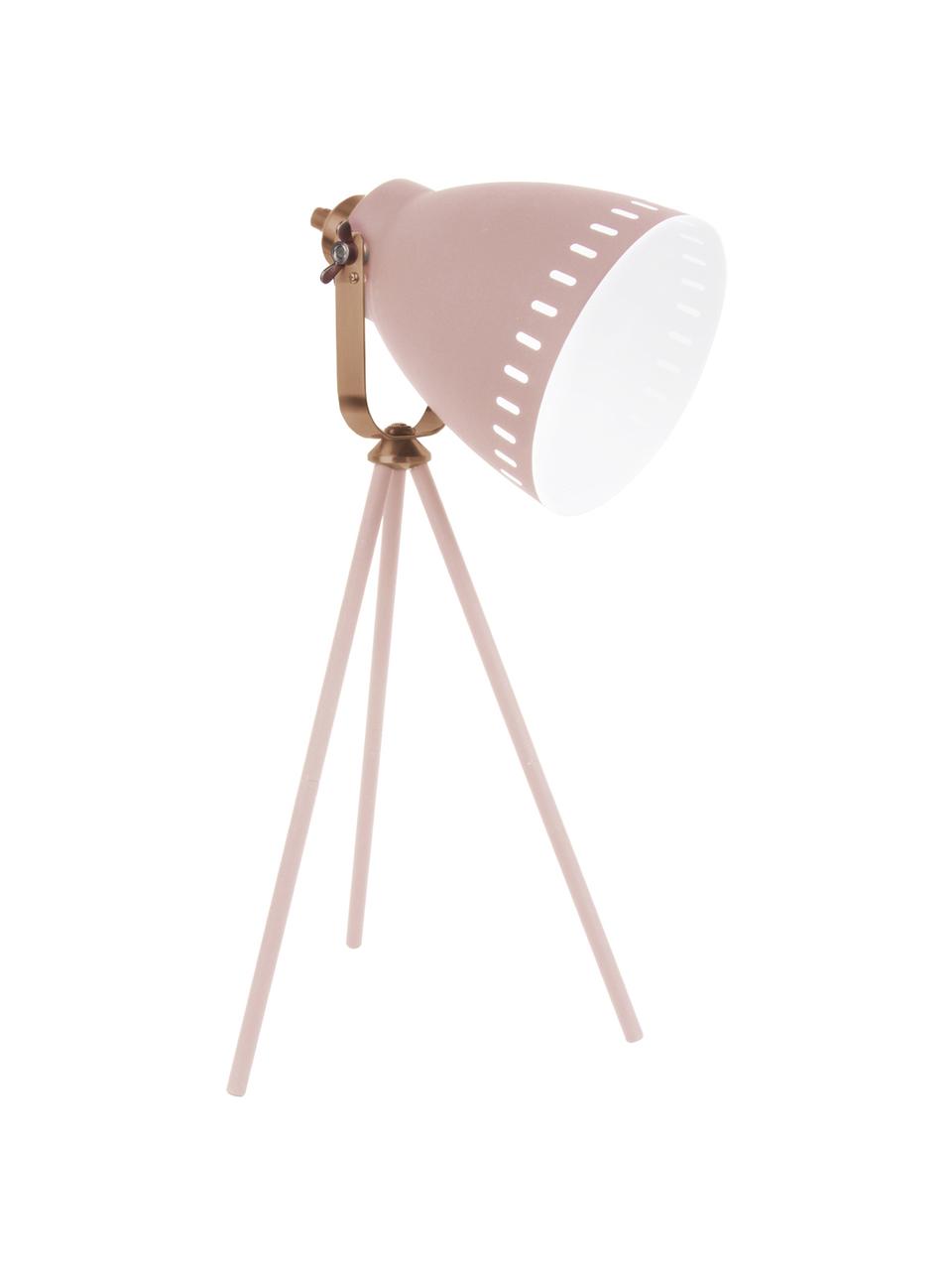 Tafellamp Mingle in industrieel design, Wit, koperkleurig, 27 x 54 cm
