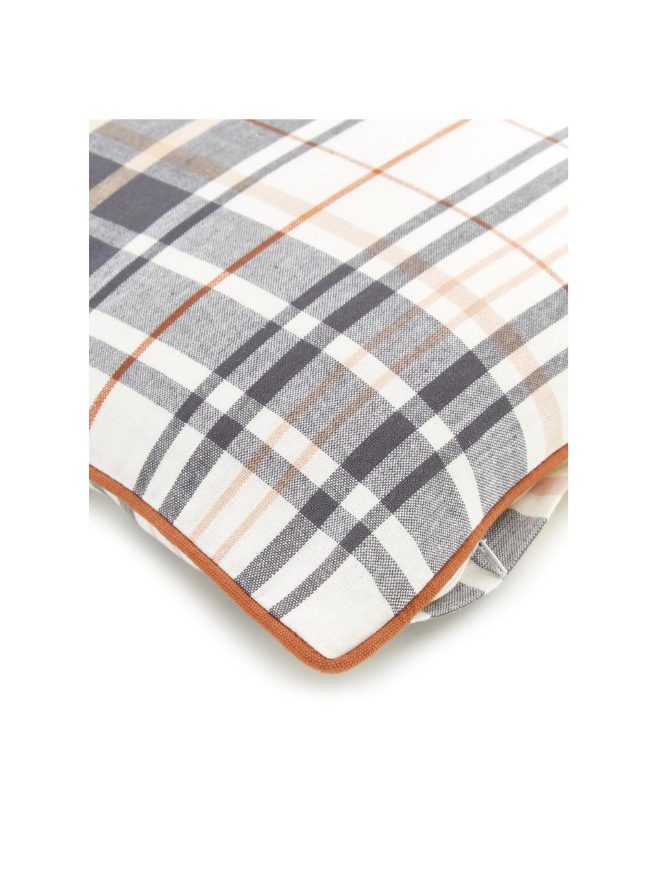 Geruite kussenhoes Stirling met bies, 100% katoen, Meerkleurig, B 45 x L 45 cm