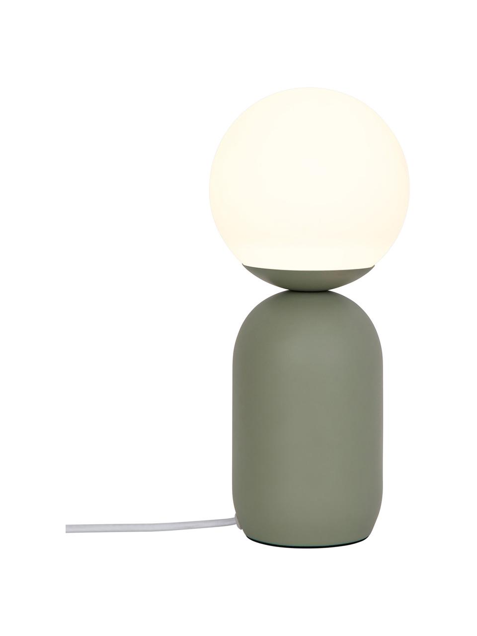 Malá stolí lampa Notti, Bílá, zelená, Ø 15 cm, V 35 cm