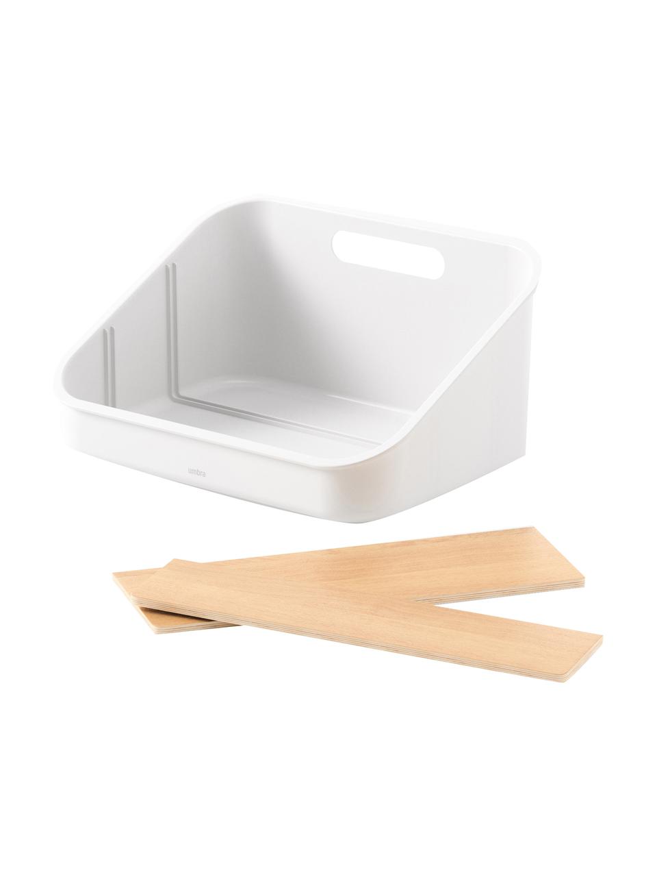 Organisateur de cuisine Bellwood, Blanc, bois clair, larg. 26 x haut. 13 cm