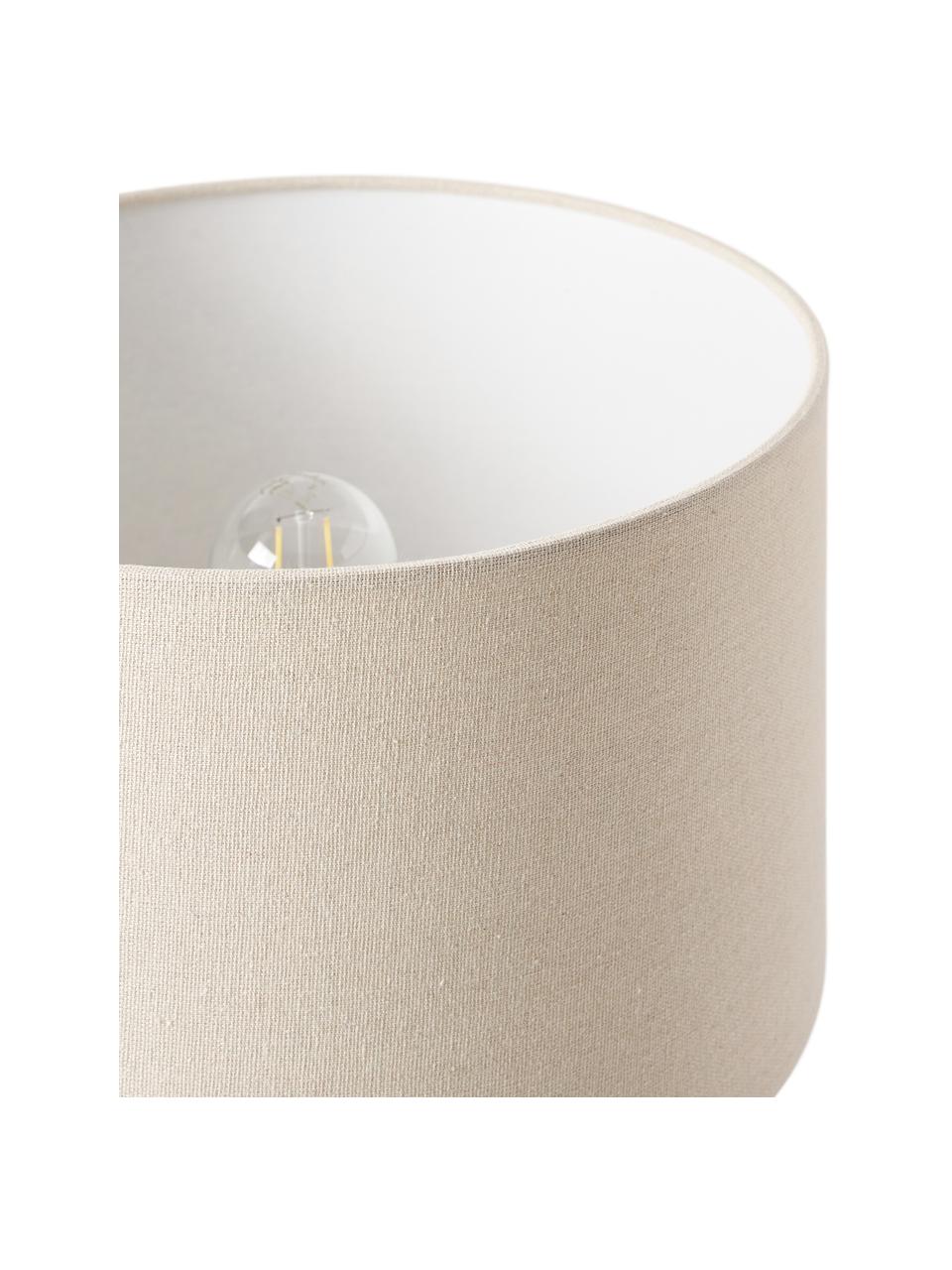 Lámpara de mesa grande de cerámica Eileen, Pantalla: 100% poliéster, Cable: plástico, Beige brillante, Ø 33 x Al 48 cm