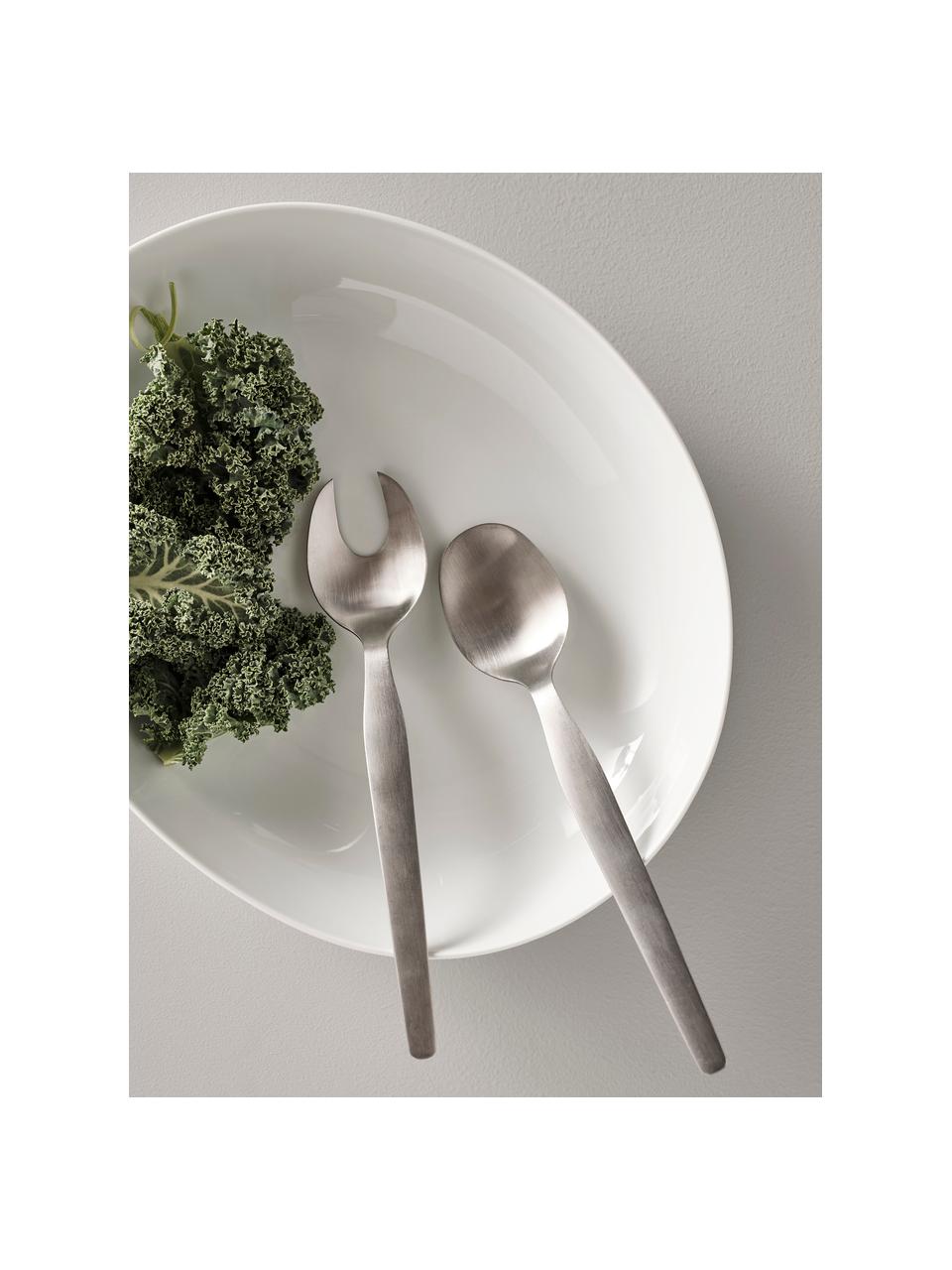 Silbernes Salatbesteck Bra aus rostfreiem Stahl, 2er-Set, Rostfreier Stahl, gebürstet, Stahl, L 25 cm