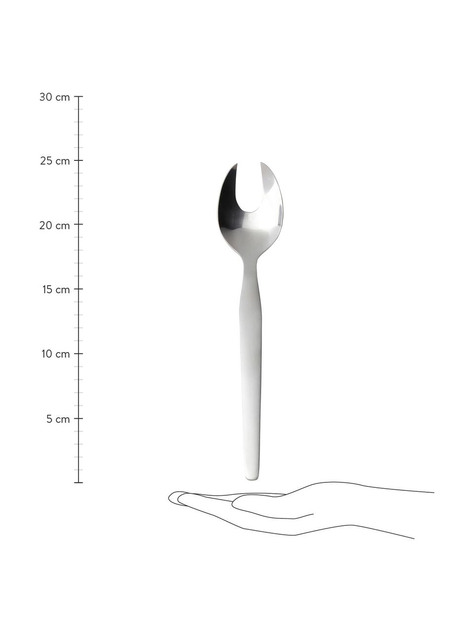 Silbernes Salatbesteck Bra aus rostfreiem Stahl, 2er-Set, Rostfreier Stahl, gebürstet, Stahl, L 25 cm