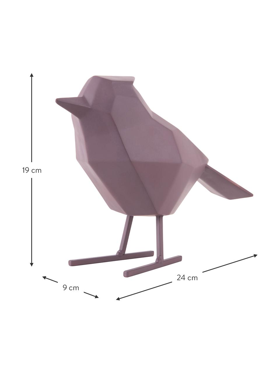 Dekorace Bird, Umělá hmota, Fialová, Š 24 cm, V 19 cm