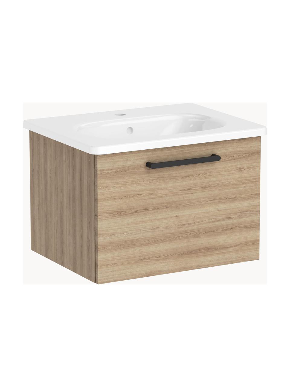 Lavabo con mobiletto Orna, Larg. 60 cm, Maniglie: metallo rivestito, Legno, Larg. 60 x Alt. 42 cm