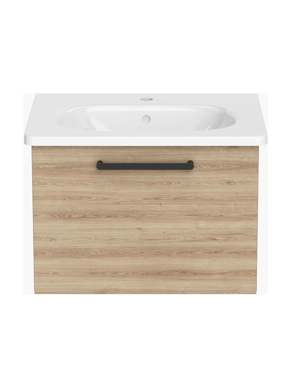 Lavabo con mobiletto Orna, Larg. 60 cm, Maniglie: metallo rivestito, Legno, Larg. 60 x Alt. 42 cm