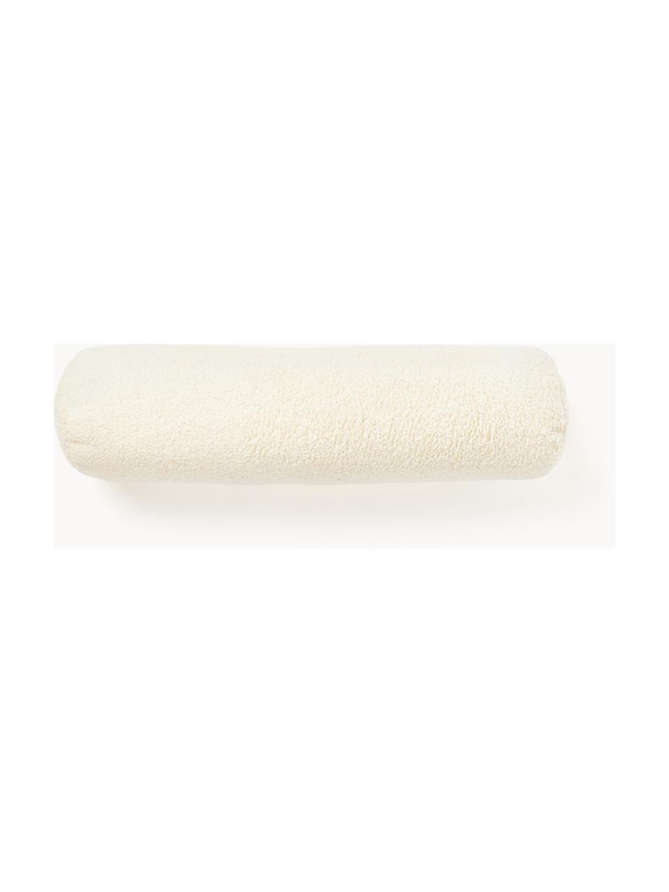 Coussin pour nuque de canapé en peluche Sofia, Peluche blanc cassé, Ø 17 x long. 68 cm