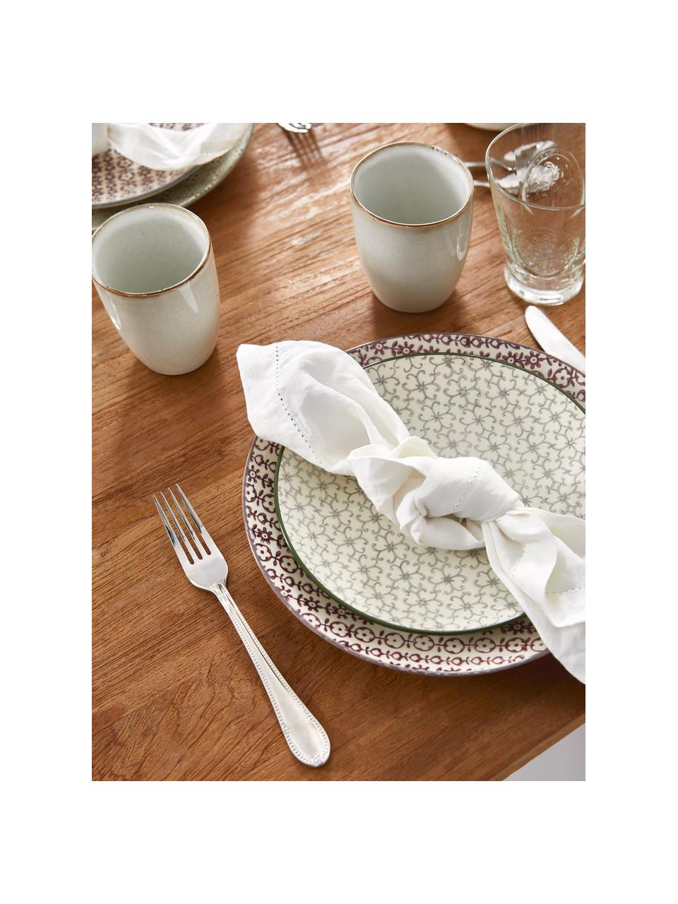 Frühstücksteller Karine mit kleinem Muster, 4er-Set, Keramik, Bunt, gemustert, Ø 20 cm