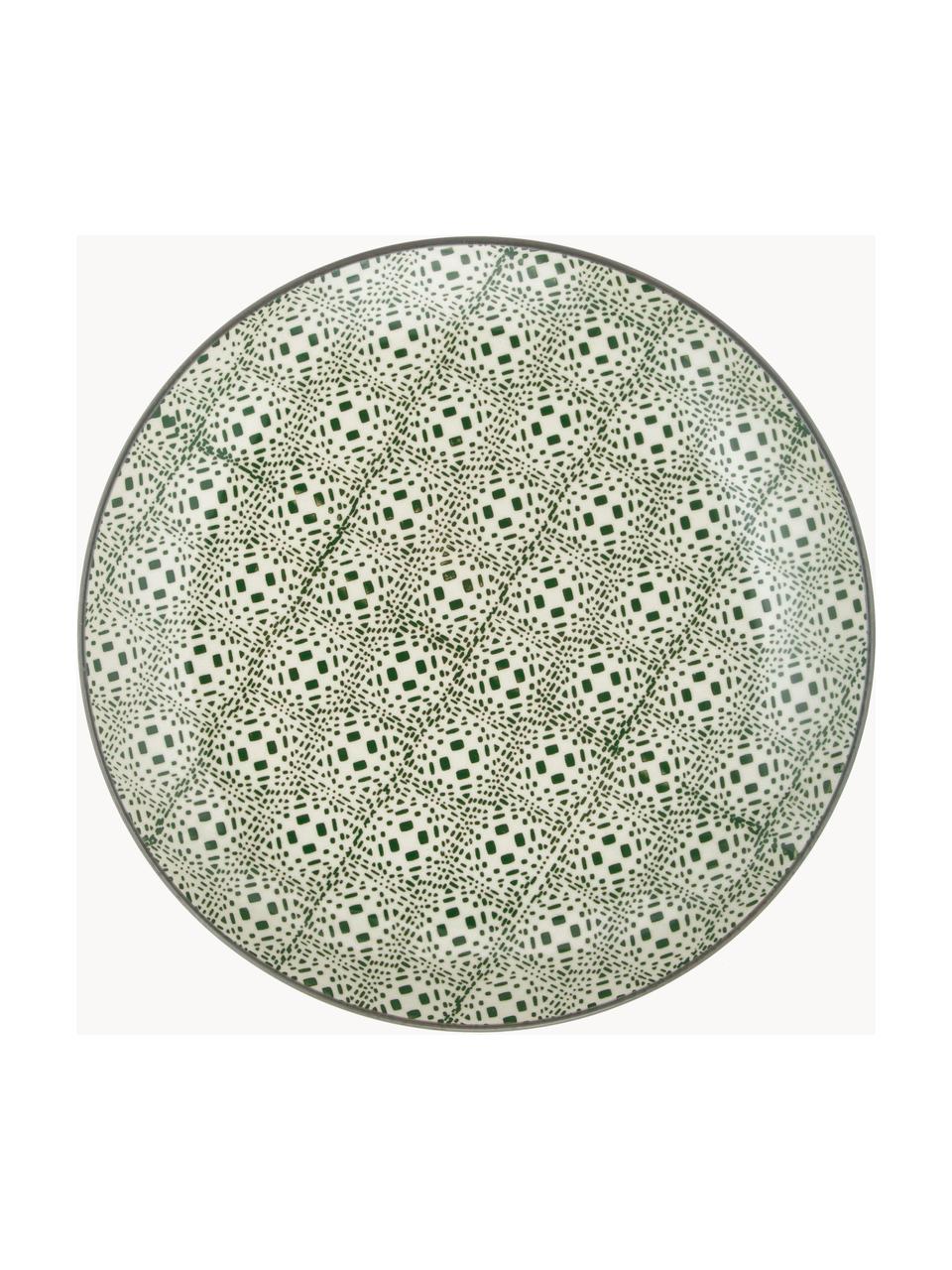 Ontbijtbord Karine met klein patroon, set van 4, Keramiek, Meerkleurig, Ø 20 cm