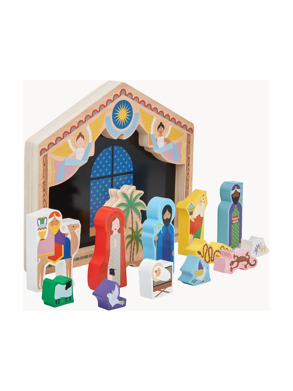 Súprava hracieho betlehemu The Crib, 14 dielov, Drevovláknitá doska strednej hustoty (MDF), Viac farieb, Š 30 x V 25 cm