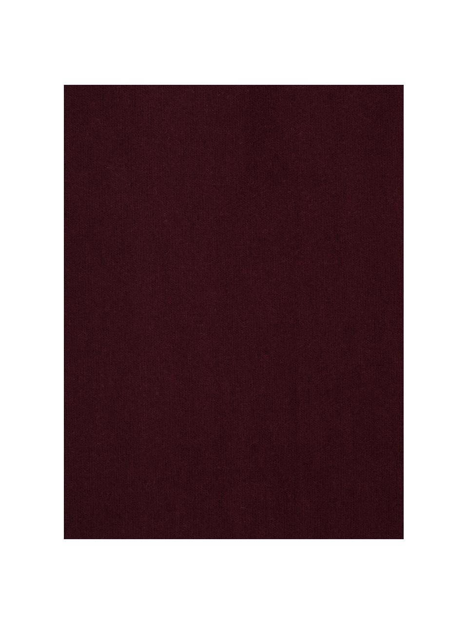 Lenzuolo con angoli in flanella Erica, Rosso scuro, Larg. 180 x Lung. 200 cm