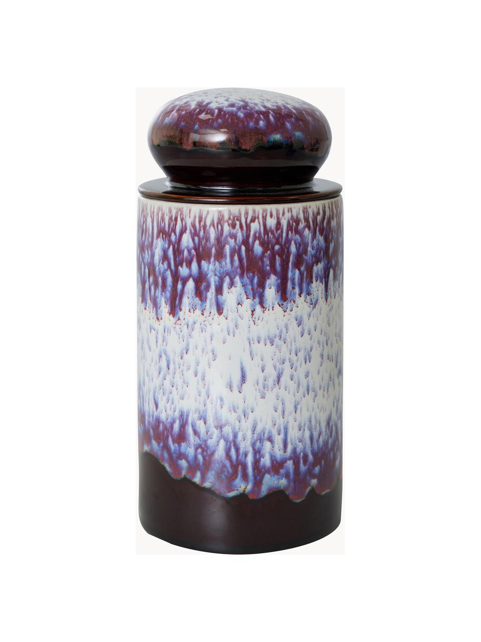 Boîte de rangement peint à la main avec émail réactif 70s Ceramic, Céramique, Multicolore, Ø 20 cm