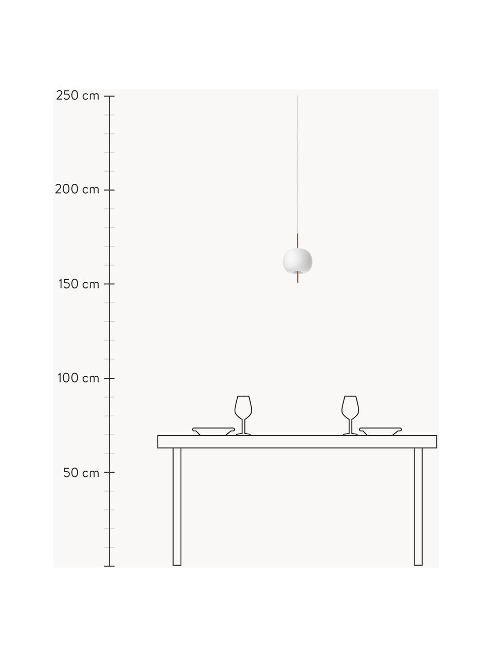 Dimbare hanglamp Kushi, mondgeblazen, Lampenkap: mondgeblazen glas, Koperkleurig, Ø 16 x H 26 cm