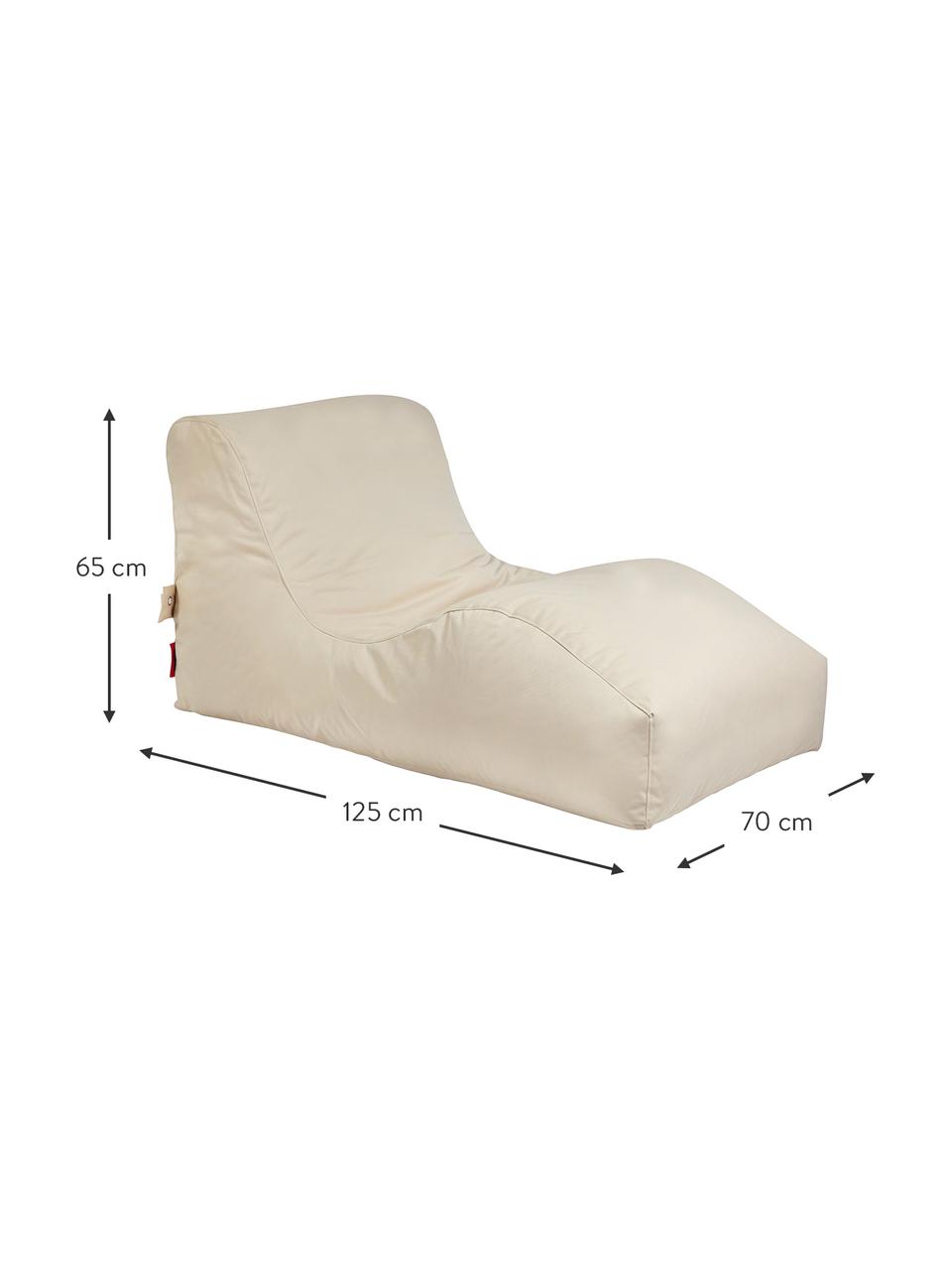 Garten-Liegesack Wave, Bezug: Polyester, polyurethanbes, Beige, B 70 x T 125 cm